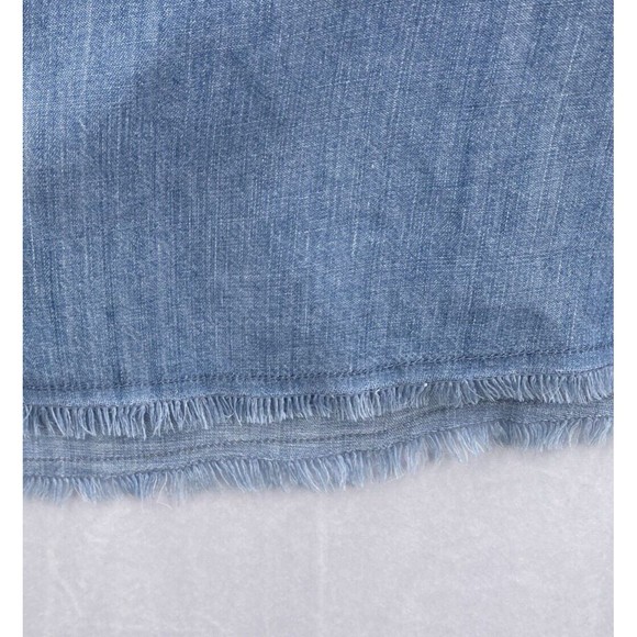 Rails Zimi Top Womens S Blue Linen Blend Chambray Long Sleeves Tie Flare Cuffs - Picture 7 of 13